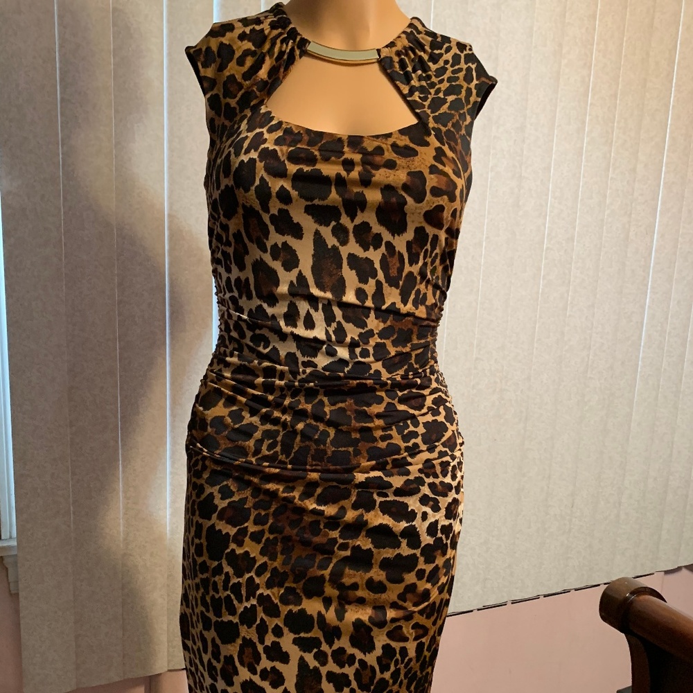 Cache Leopard Dress Size 0